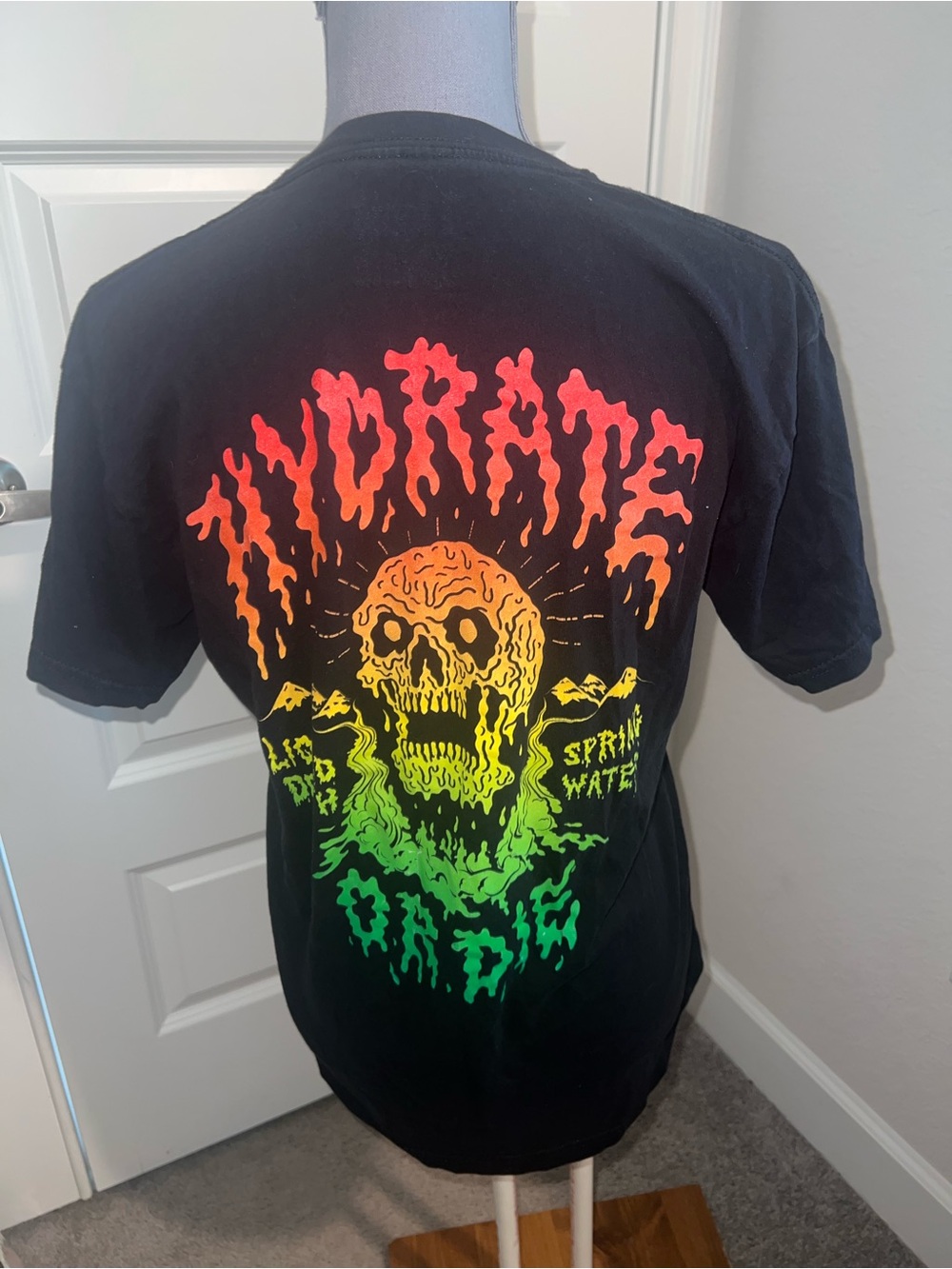 Liquid Death Hydrate or Die Black Graphic Tee with Skull